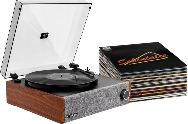 Platenspeler met platen